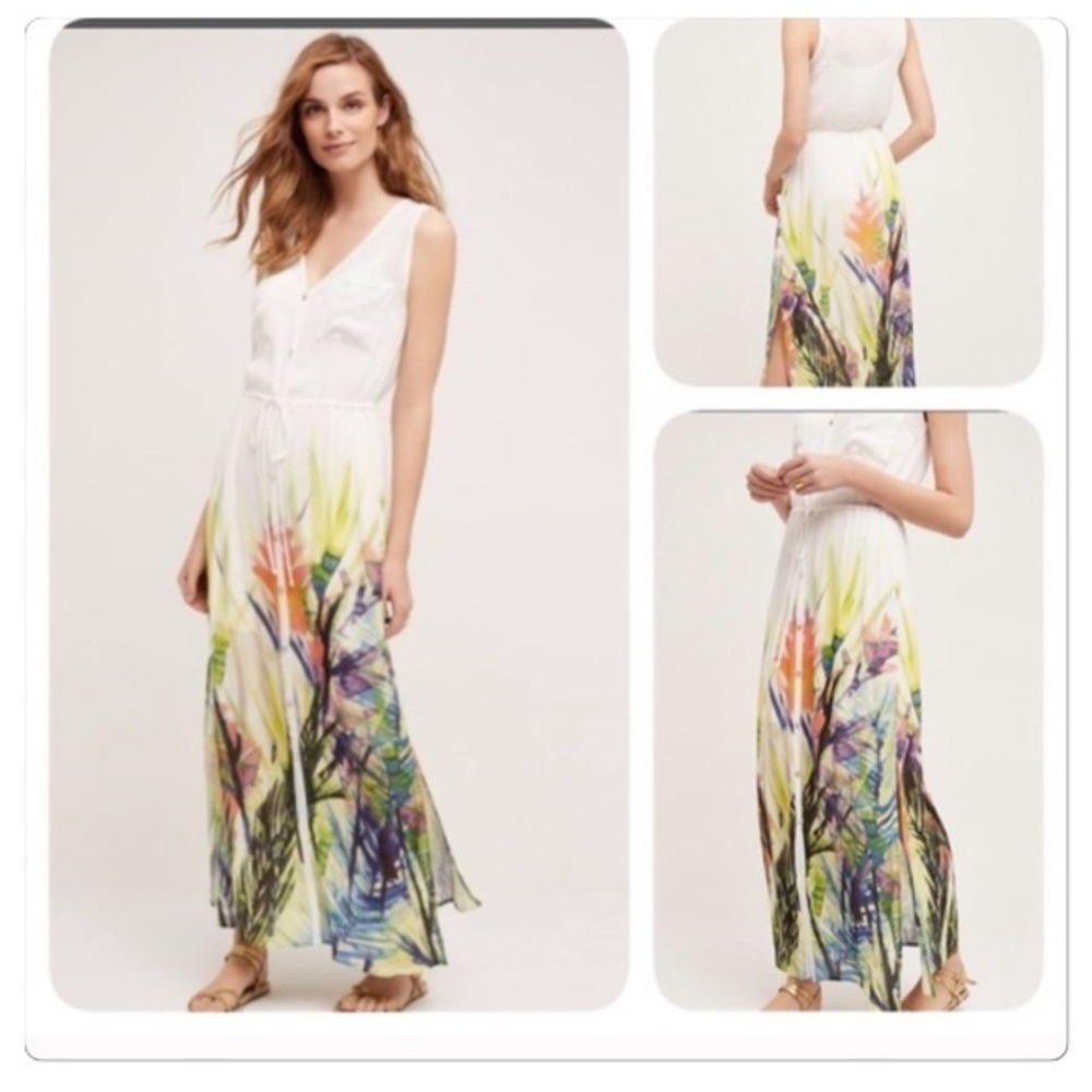 Anthropologie Mermaid water garden beach dress L